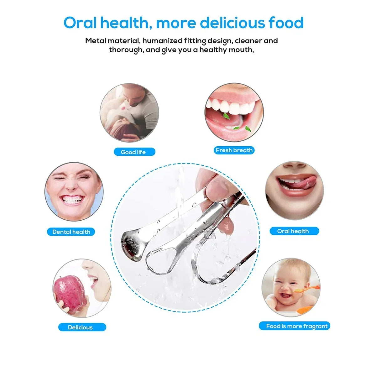 Premium Zungenschaber aus Metall für Erwachsene und Kinder, tragbare Zungenschaber aus Edelstahl, Bürsten zum Entfernen